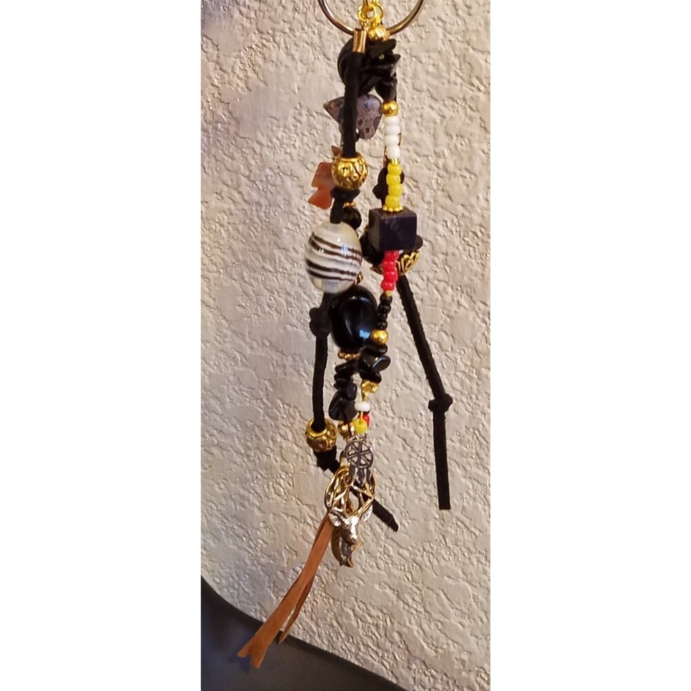 Elk Key Ring Medicine Wheel Totem - Key Ring/Fob for Purse, Drum or Car Bookmark